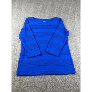 St. John's Bay Women's Blue‎ Textured Long Sleeve Top Size Medium